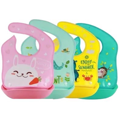 Children'S Waterproof 3D Detachable Bib With Pocket - 1pc - Rokomari product
